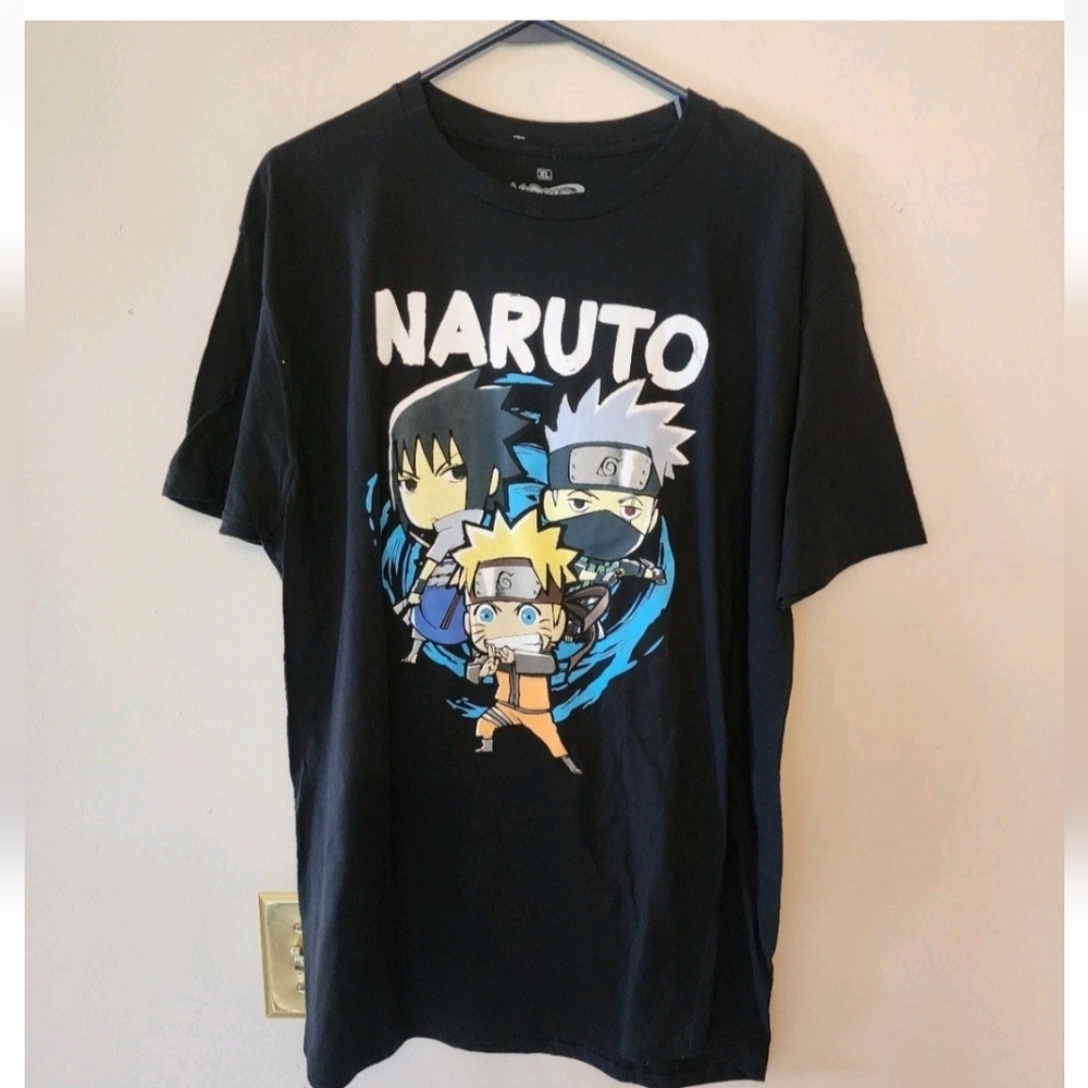 Naruto Shippuden Kanji Chibi Group T-Shirt Manga Anime Size 2X Black Graphics